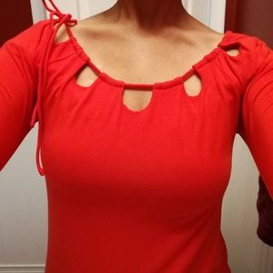 Fabletics orange long sleeve top